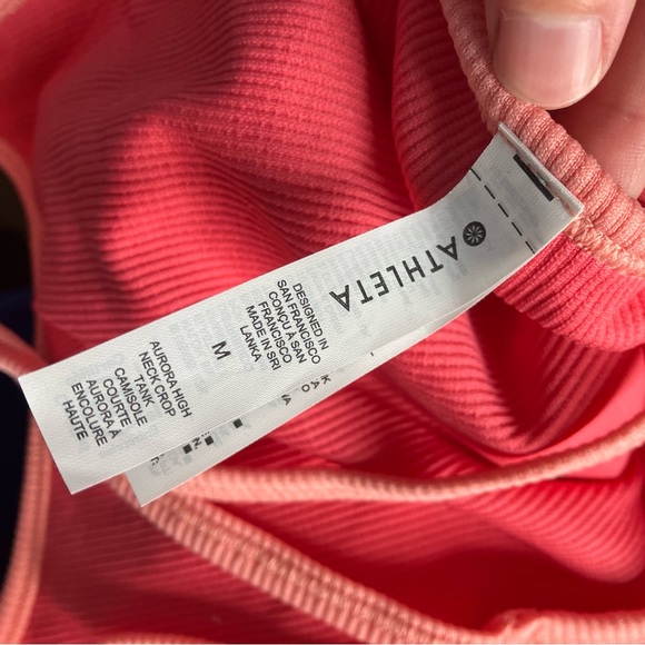 Athleta Pink Aurora High Neck Crop Tank size Medium NWT - Picture 4 of 7